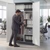 Jan Nowak Metallschrank 185 x 90 x 45 cm | Aktenschrank Abschließbar mit Kleiderstange, Pulverbeschichtung | Aufbewahrungsschrank Umkleideschrank Spind Kleiderstange | Anthrazit-Weiß Bild 2