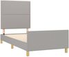 Einzelbettgestell Design für Erwachsene ohne Matratze Hellgrau 90x190 cm Stoff d5012e Bild 4