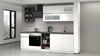 Dmora Vollständige Küche Fonti, Set mit Speisekammer, Küchenzeile Schrank, Linearer Blocksatz, 100 % Made in Italy, 255 x 60 x 85 cm, glänzendes Weiß und Schiefer Bild 2