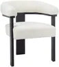 Vente-unique - LIVELIA Stuhl Stoff SchwarzWeiß - B 60 cm x H 78 cm x L 64 cm Bild 3