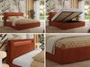 Polsterbett GOLD 5 CLASSIC 180 x 200 cm mit LED-Beleuchtung & Bettkasten, Doppelbett inkl. Lattenrost, Metall-Lift-System & Stauraum, Multipocket Matratze - Orange Plüsch - ELORI LUX Bild 2