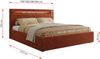 Polsterbett GOLD 5 CLASSIC 180 x 200 cm mit LED-Beleuchtung & Bettkasten, Doppelbett inkl. Lattenrost, Metall-Lift-System & Stauraum, Multipocket Matratze - Orange Plüsch - ELORI LUX Bild 4