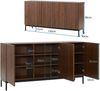 Sideboard 150 x 40 x 80 cm aus MDF in Dunkelbraun mit 3D-Wellfront & 3 Türen Bild 3