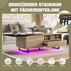 Höhenverstellbarer Couchtisch mit LED-Beleuchtung – elegantes Design in Naturholzoptik und Metallgestell Bild 4