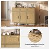 PXloue Sideboard Rattankommode, Kommode mit Schiebetüren, Schlafzimmerschrank mit viel Stauraum, 110 ×80 ×40 cm Bild 3