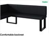 MEBLINI Eckbank für Esszimmer mit ausziehbarem Tisch - Küchenbank - Essecke - Sitzecke Küche - PETER - U-Beine 128x168x87cm Links - Schwarz Kunstleder/M Weiß Hochgl. Bild 5