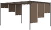 vidaXL Gartenpavillon mit Seitenvorhang, Stahl/Polyester Taupe, 4 x 3 x 2,25 m Bild 5
