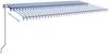 vidaXL Markise Automatisch Einziehbar 600x350 cm Blau und Weiß 3069246 Bild 3