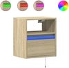 vidaXL Wand-Nachttische mit LED-Leuchten 2 Stk. Sonoma-Eiche 3307980 Bild 2