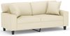 vidaXL 2-Sitzer-Sofa mit Zierkissen Creme 140 cm Kunstleder 3200867 Bild 2