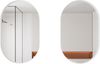 Spiegelschrank oval aus Metall in Weiß, wandhängend oder zum Einbau, mit 2 Glasböden Bild 5