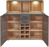 Barschrank >Kathlin< Barfach, Stauraum, LED, basalt / Eiche Dekor - 120x129x37 (BxHxT) Bild 5