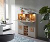 Barschrank >Kathlin< Barfach, Stauraum, LED, basalt / Eiche Dekor - 120x129x37 (BxHxT) Bild 3