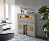 Barschrank >Kathlin< Barfach, Stauraum, LED, basalt / Eiche Dekor - 120x129x37 (BxHxT) Bild 2