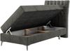 Boxspringbett MILEN, Einzelbett 90x200, Polsterbett mit Multipocket-Matratze und Topper - Dunkelgrau velours - rechts - H3 Bild 3