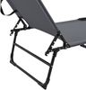 2er Set Sonnenliege Lomeda mit Sonnendach 187x53x27cm Dunkelgrau [casa. pro] Bild 4