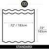 mDesign Duschvorhang Badewannenvorhang Zick-Zack Muster Polyester Weiß/Silber Bild 2