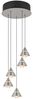 LED Cluster Pendelleuchte ROMEO höhenverstellbar, 5-flammig Silber Ø 28cm Bild 2