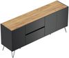 Sideboard Yako 180cm 2 SoftClose 3 Türen Grafit/Eiche Top : Grafit / Oak Gold Bild 5