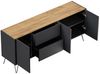 Sideboard Yako 180cm 2 SoftClose 3 Türen Grafit/Eiche Top : Grafit / Oak Gold Bild 4