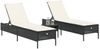 vidaXL 3-tlg. Sonnenliegen-Set mit Auflage Schwarz Poly-Rattan 3284263 Bild 3