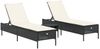 vidaXL 3-tlg. Sonnenliegen-Set mit Auflage Schwarz Poly-Rattan 3284263 Bild 2