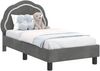 vidaXL Kinderbettgestell mit Kopfteil Dunkelgrau 70 x 140 cm Samt 42010895 Bild 2
