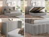 Polsterbett GOLETTA CLASSIC 180 x 200 cm mit gepolstertem Kopfteil, stabilem Bettrahmen, Lattenrost und Bettkasten mit Gasdruckfedern, Doppelbett, zeitloses Design Pocket Matratze - Hellgrau Plüsch - VIRE LUX Bild 2