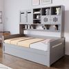 Holz-Schlafsofa, Multifunktionaler Stauraum hydraulisches Bett Einzelbett Jugendbett Bettgestell, Holz, Grau, 90 x 200 cm Bild 2