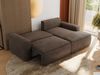 L-förmiges Ecksofa mit Armlehnen, Schlaffunktion und losen Kissen - BELLUNO - rechts - Braun Velours Bild 4