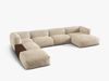 Micadoni Panorama-Ecksofa Martina 5-Sitzer Links Samt Helles Beige Bild 2