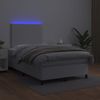 vidaXL Boxspringbett mit Matratze und LED-Beleuchtung, Kunstleder weiß, 120x190 cm Bild 4