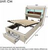 Polsterbett 90×200 cm mit Bettkasten, LED, USB/USB-C, Kopfteil mit Stauraum, Beige, ohne Matratze Bild 5