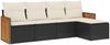 vidaXL 5-tlg. Garten-Sofagarnitur mit Kissen Schwarz Poly Rattan 3227596 Bild 2