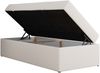 Boxspringbett 90x200 Polsterbett ZERO 90 Einzelbett ohne Kopfteil, inkl. Stauraum & Multipocket-Matratze, Hotelbett - Weiß Kunstleder - H3 - Topper Visco Bild 5
