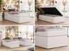 Boxspringbett 90x200 Polsterbett ZERO 90 Einzelbett ohne Kopfteil, inkl. Stauraum & Multipocket-Matratze, Hotelbett - Weiß Kunstleder - H3 - Topper Visco Bild 2