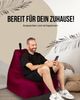 PATCH HOME Lounge Sessel Sitzsack– XXL – Weinrot, bequemer Sitzsack aus Luxus-Polyester-Gewebe, bereits befüllt Bild 2