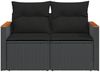 vidaXL Gartensofa mit Kissen 2-Sitzer Schwarz Poly Rattan 365994 Bild 5