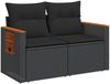 vidaXL Gartensofa mit Kissen 2-Sitzer Schwarz Poly Rattan 365994 Bild 4