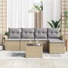 vidaXL Outdoor-Sofa mit Kissen 6 pcs Beige Poly-Rattan 3345330 Bild 3