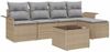 vidaXL Outdoor-Sofa mit Kissen 6 pcs Beige Poly-Rattan 3345330 Bild 2