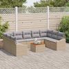 vidaXL Gartensofa-set mit Kissen 10 pcs Beige Poly-Rattan 3347875 Bild 3