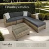 tectake Loungeset Rattan Sitzgruppe mit Aluminiumgestell, für 4 bis 5 Personen, (Gartenlounge-set, 6-tlg, geeignet für Outdoor in Natur), wetterfest und UV-beständig, Dicke der Polster 10 cm mit 2 Bezugssets Bild 3