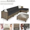 tectake Loungeset Rattan Sitzgruppe mit Aluminiumgestell, für 4 bis 5 Personen, (Gartenlounge-set, 6-tlg, geeignet für Outdoor in Natur), wetterfest und UV-beständig, Dicke der Polster 10 cm mit 2 Bezugssets Bild 2
