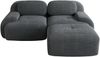 2-Sitzer Sofa 208×178×75 cm aus Cordstoff rahmenlos modular mit 1 Ottomane, grau Bild 5