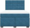 vidaXL Boxspringbett mit Matratze Blau 140x200 cm Samt 3290934 Bild 4