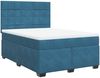 vidaXL Boxspringbett mit Matratze Blau 140x200 cm Samt 3290934 Bild 2