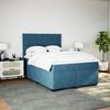 vidaXL Boxspringbett mit Matratze Blau 140x200 cm Samt 3290934 Bild 3