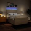 vidaXL Boxspringbett mit Matratze Creme 160x200 cm Stoff 3292837 Bild 5