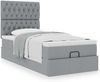 vidaXL Ottoman-Bett mit Matratze Hellgrau 90x200 cm Stoff 3313209 Bild 4